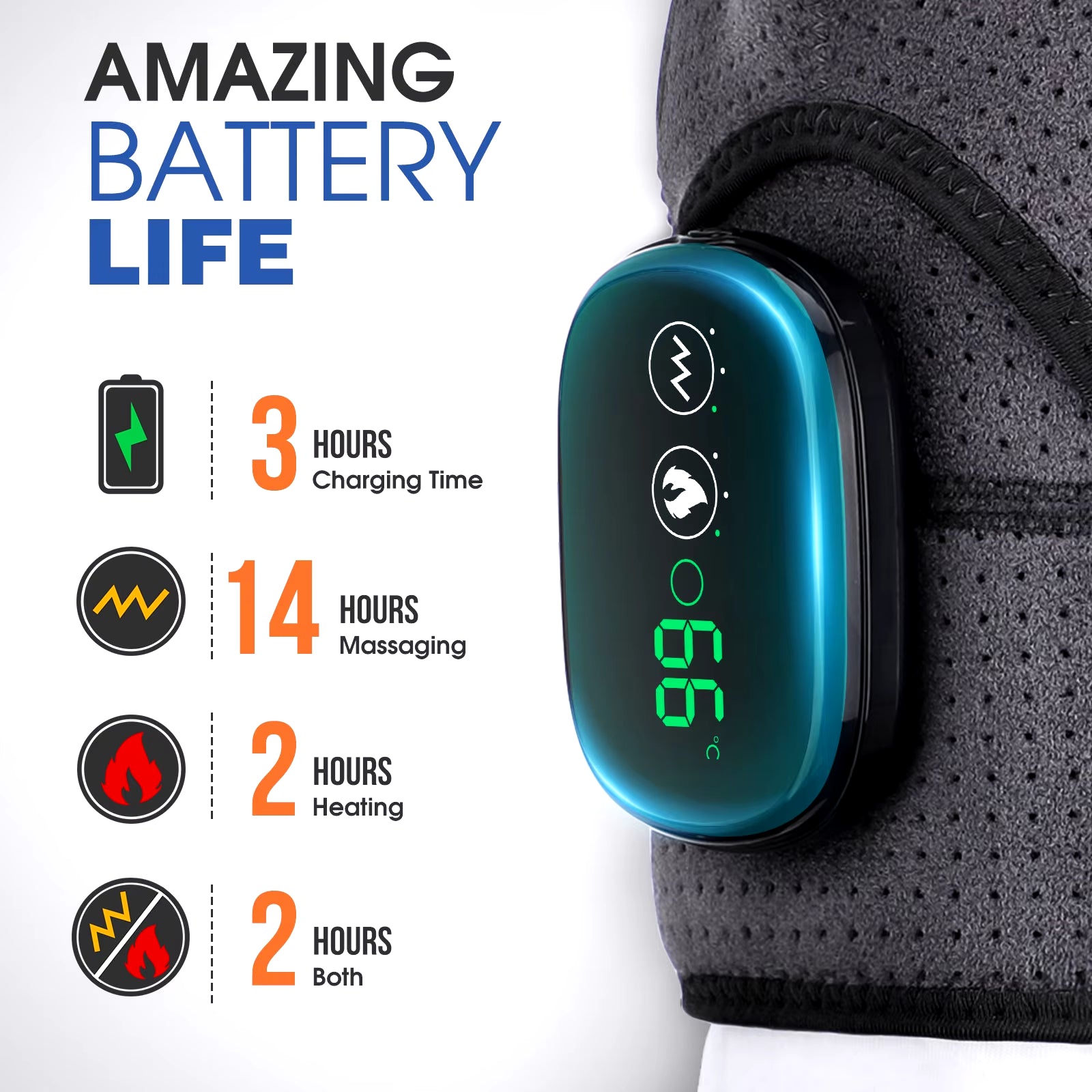Electric Heating Shoulder Massager Vibration Massage Shoulder Brace Support Belt Rechargeable Warmer Knee Relief 3 Gear Belt Pad