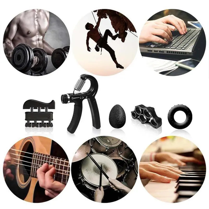 Hand Grip Strengthener Kit 5 Pack Forearm Grip Adjustable Resistance Hand Gripper, Gripper ,Overhand Grip, Forearm Veins,Finger Exerciser, Finger Stretcher,Grip Ring Stress Relief Grip Ball for Athletes, Boyfriend Gift