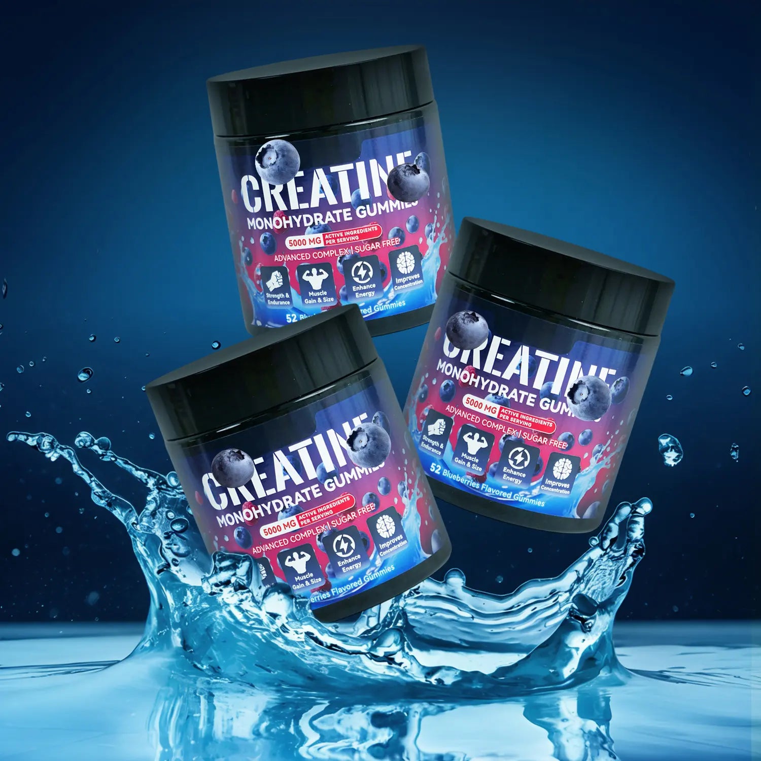 Creatine Monohydrate Gummies | Blueberry Flavor | for Men and Women