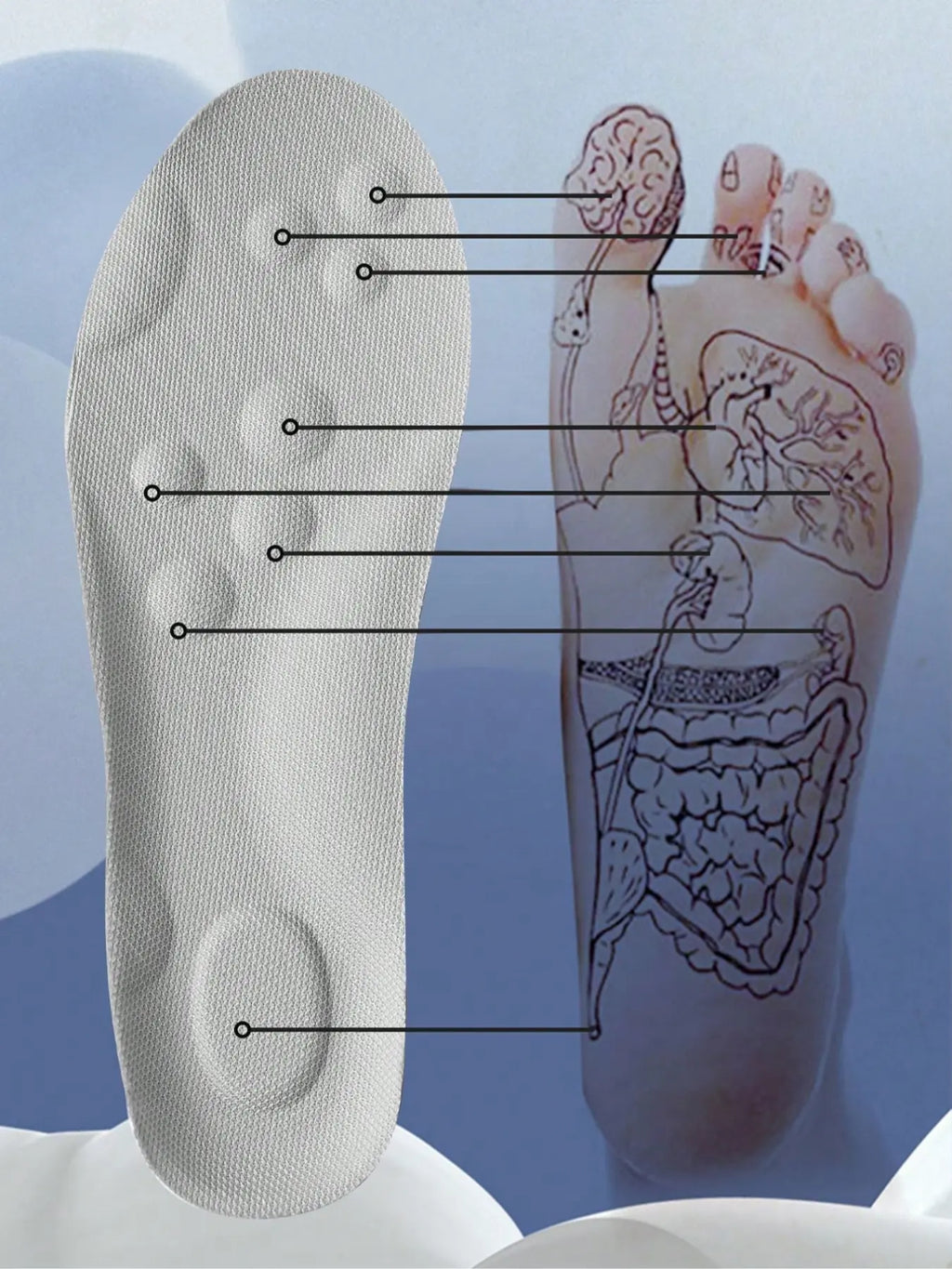 Highly Elastic Breathable Shoe Insoles, Shock-Absorbing Sports Insoles, Anti-Slip Comfortable Shoe Insoles for Men & Women