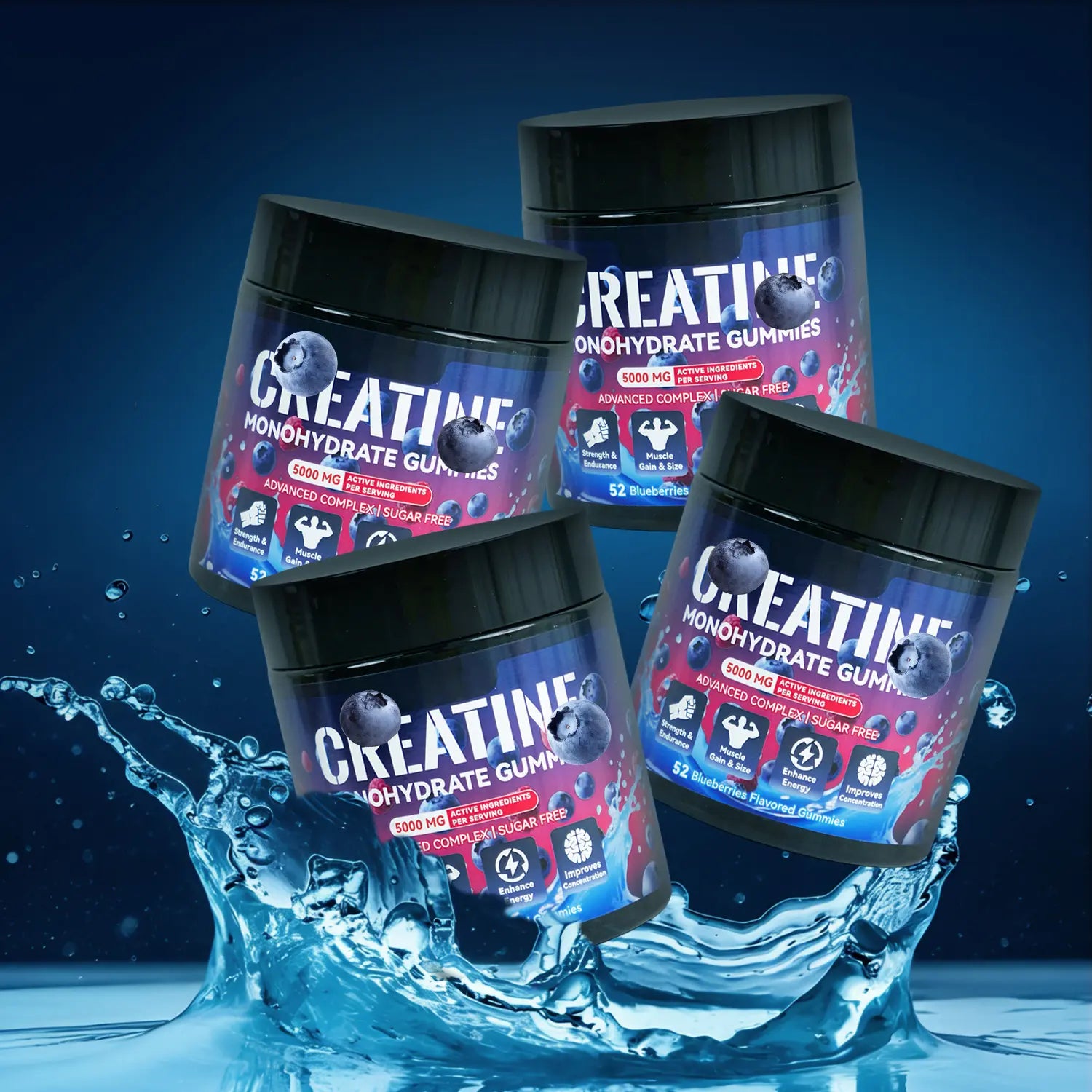 Creatine Monohydrate Gummies | Blueberry Flavor | for Men and Women